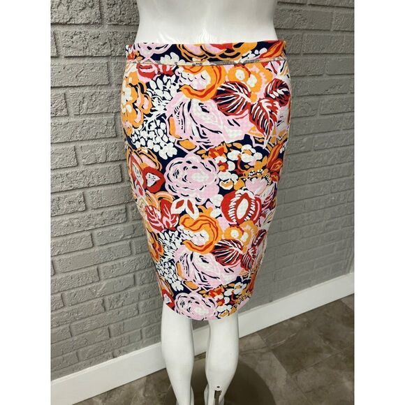 J. McLaughlin Hale Women Reversible Floral / Houndstooth Pencil Skirt Size M - Picture 3 of 10